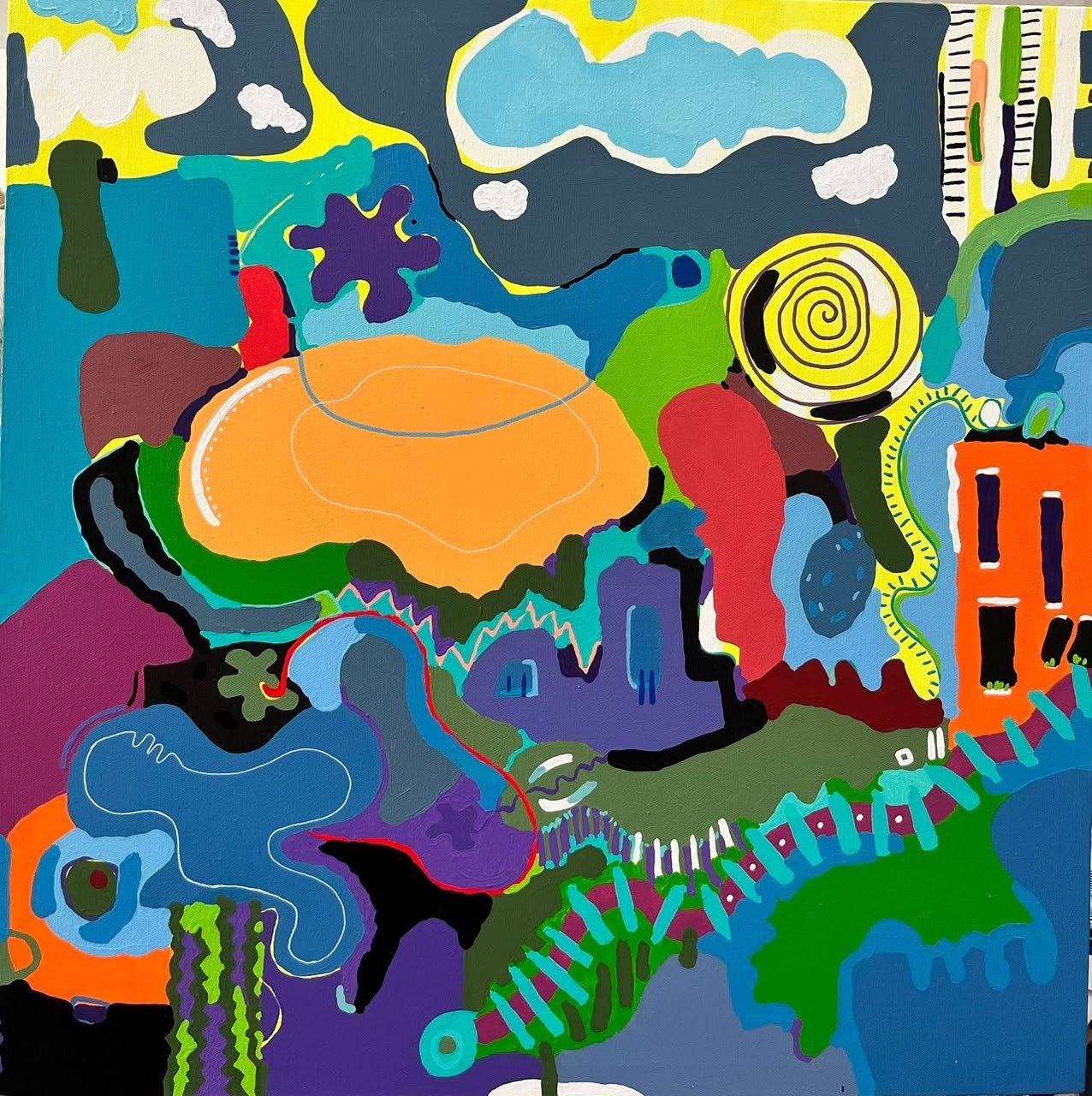 Barrio Amón 2. 2026. Acrílico sobre lienzo. 60 x 60cm