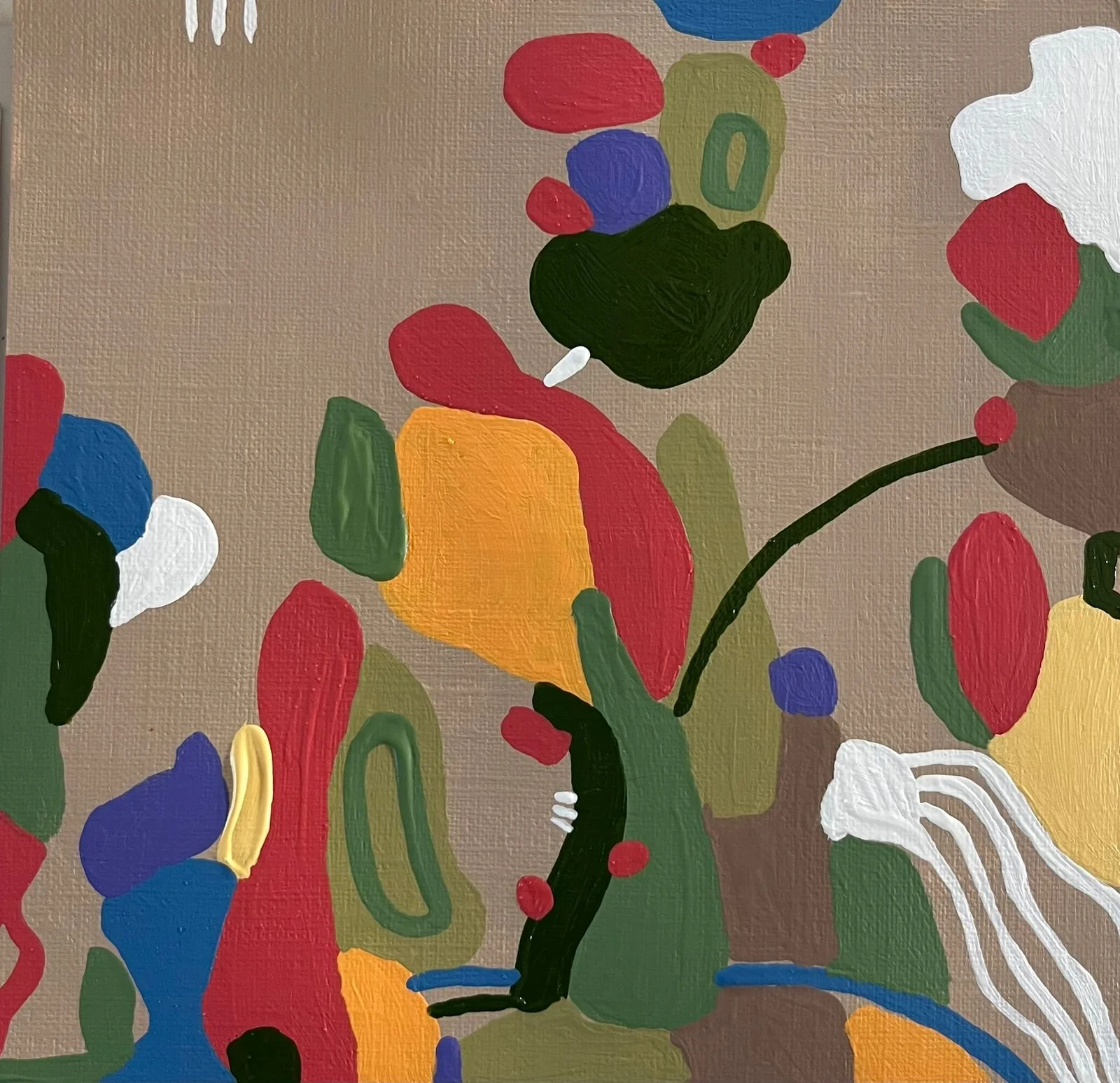 Flores en Junio. 2025. Acrílico. 142 x 142 cm