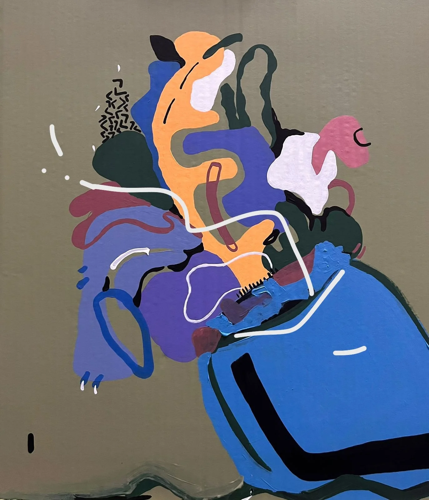 A punto. 2026. Mixta sobre cartón. 40 x 40 cm