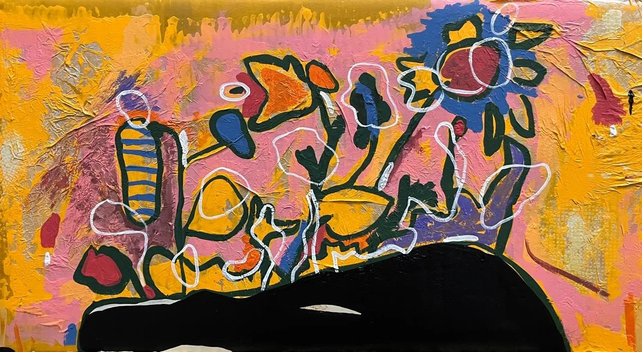 Pop. 2026. Técnica mixta sobre cartón. 40 x 80 cm