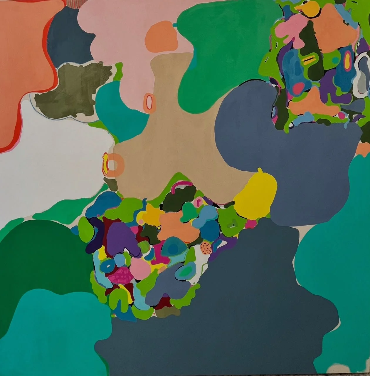 Dualidad. 2026. Acrílico sobre manta cruda. 140 x 140 cm
