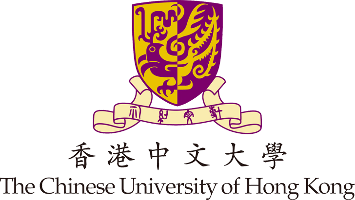 Logo of The Chinese University of Hong Kong featuring a purple and gold shield with intricate patterns and Chinese characters, along with the university's name in Chinese and English.