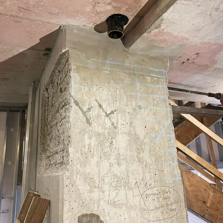 Selective demolition concrete scanning for embedded rebar surface preparation