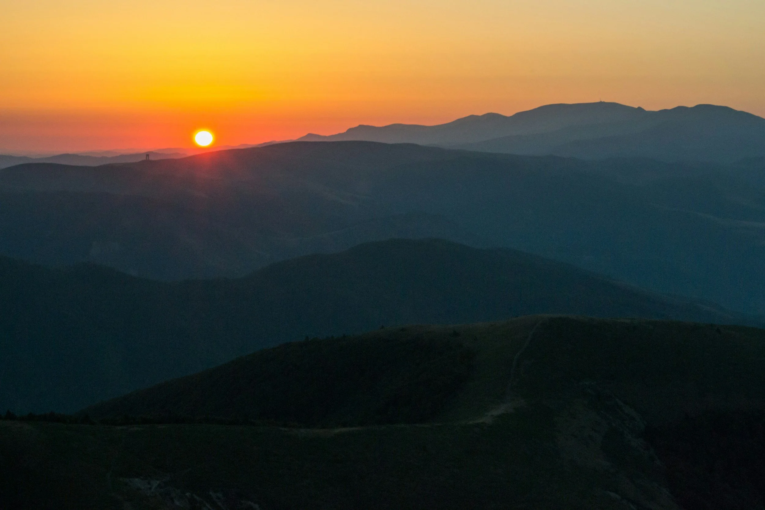 A breathtaking mountain sunset representing the Healthspan Co. longevity lifestyle