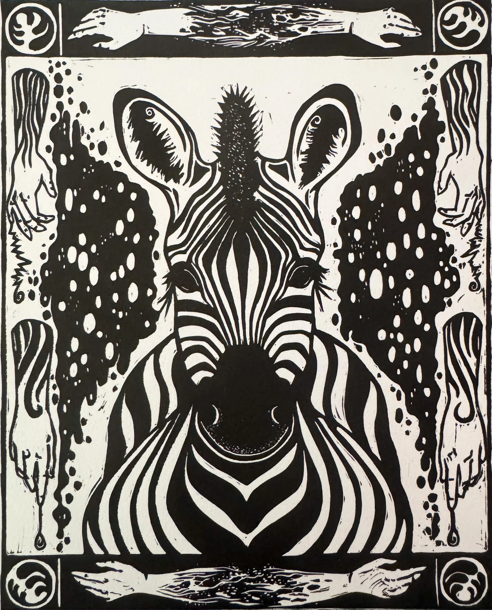 "Dazzle" Linocut Print