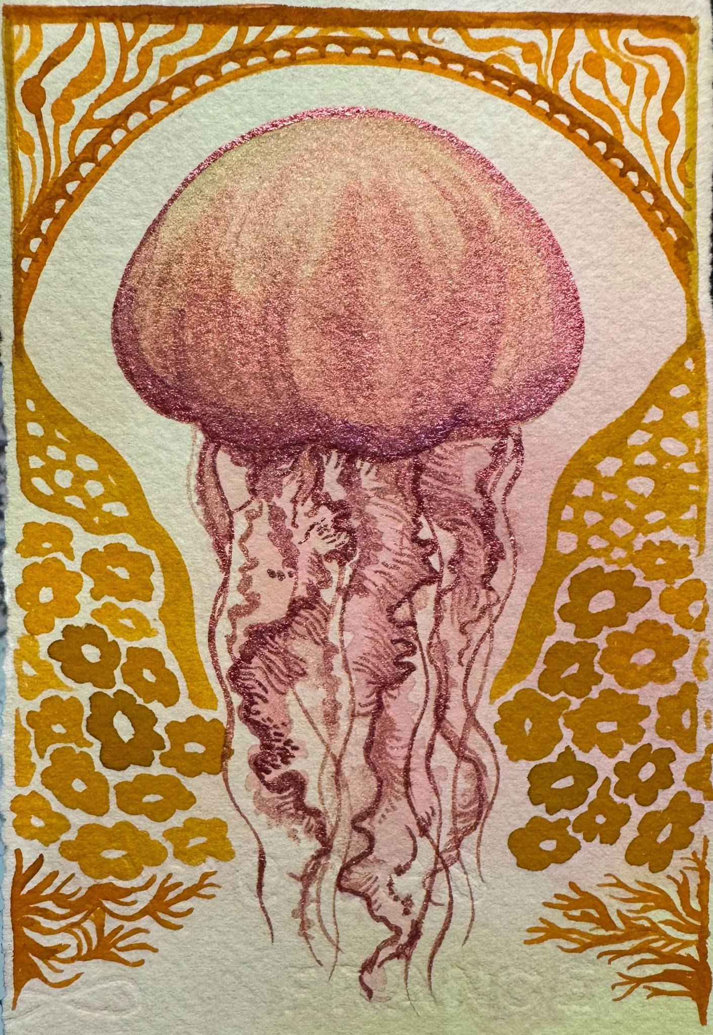 Jellyfish Study 4x6" watercolor, 2025 (sold)