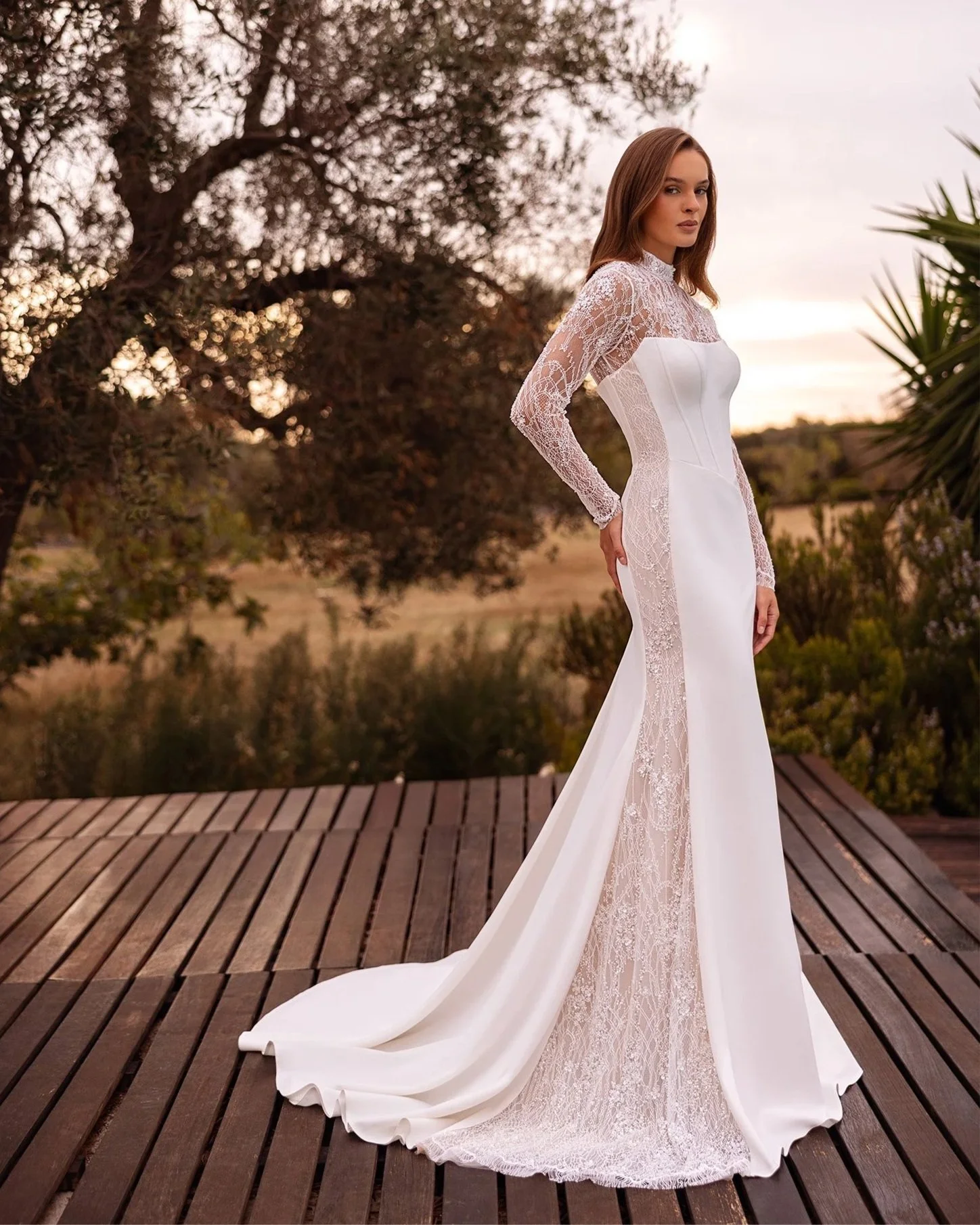 5834 Maria Anette Wedding Dress, Lace Bolero & Floral Cape