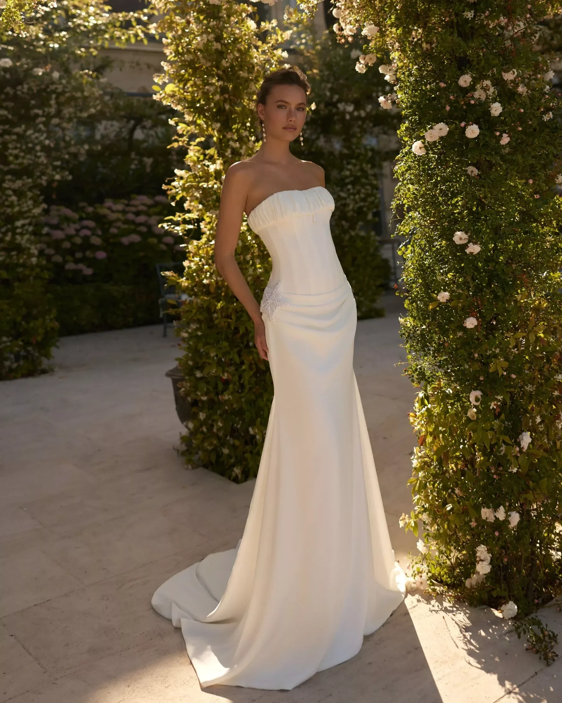 VL-024 – Elena Morar Pearl-Embellished Corset Wedding Dress