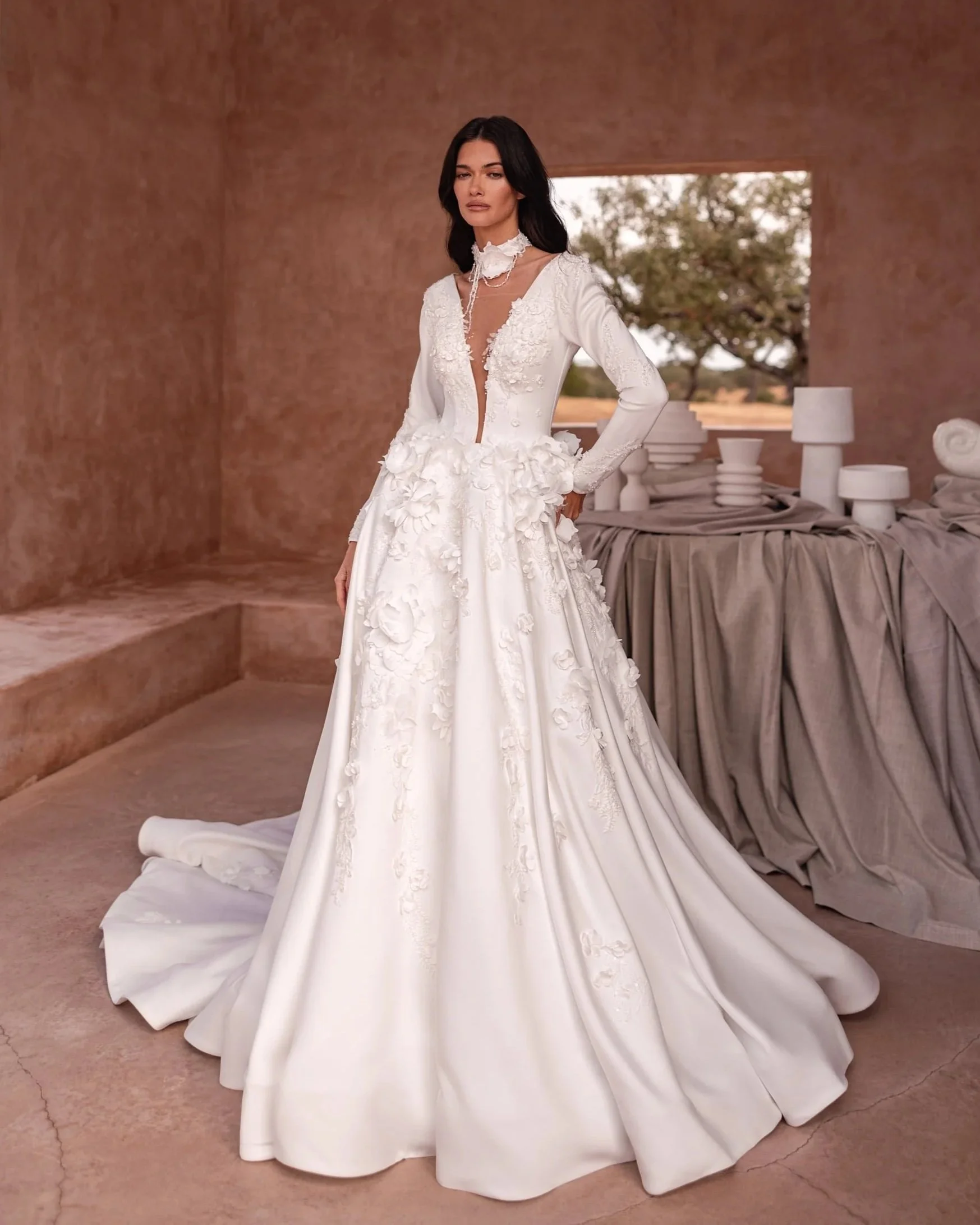 SD-034 – Elena Morar Soft Dreams Floral Long-Sleeve Wedding Dress