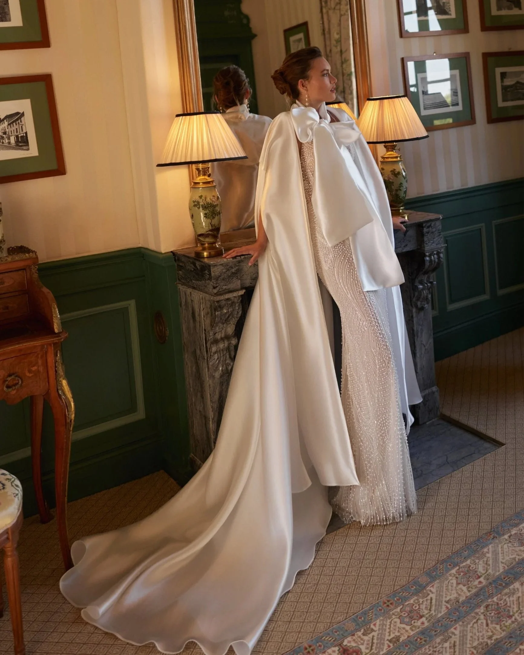 VL-022 Elena Morar Beaded Wedding Dress & Satin Bolero