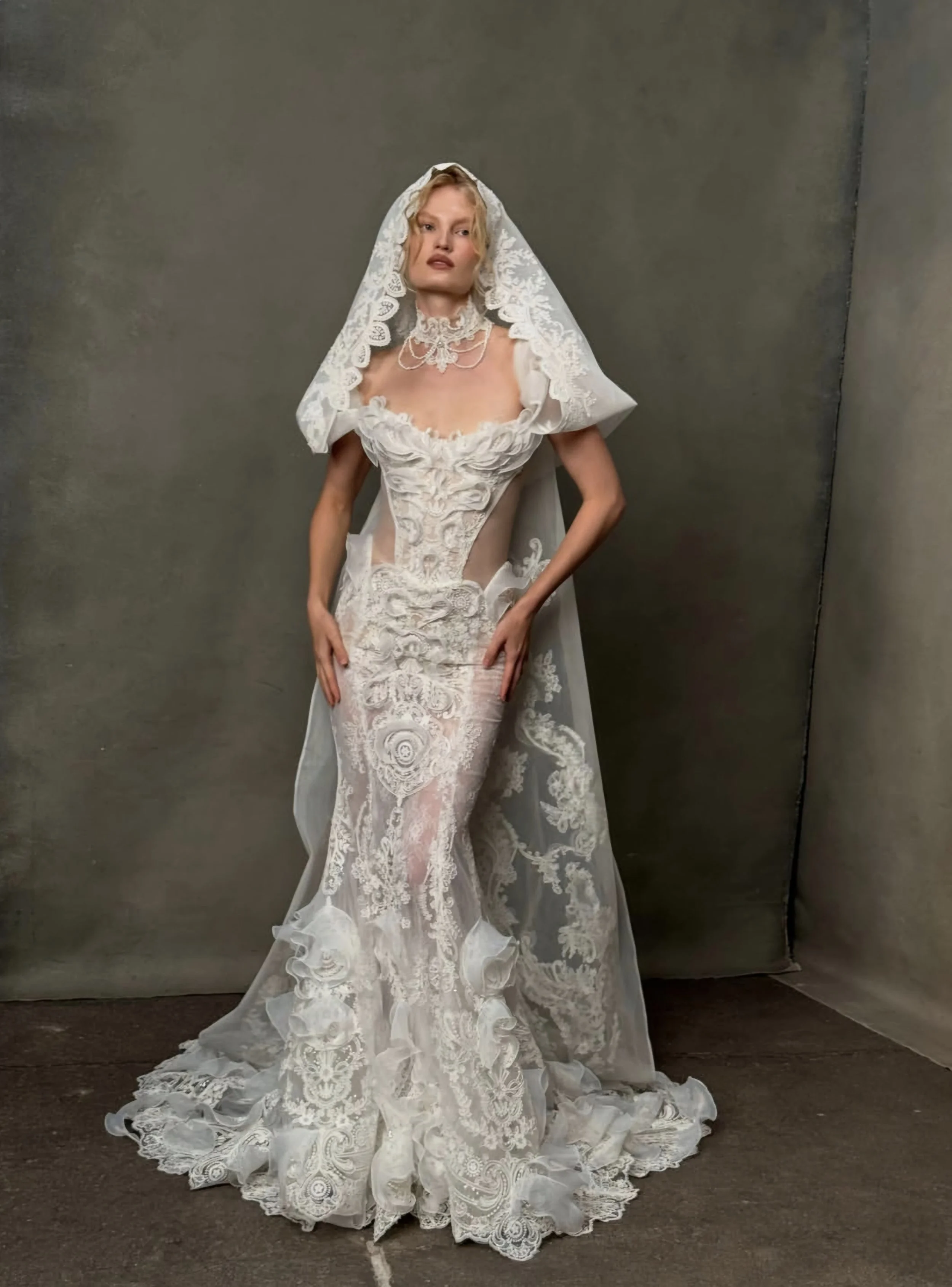Marion - Rara Avis Couture Wedding Dress & Cape