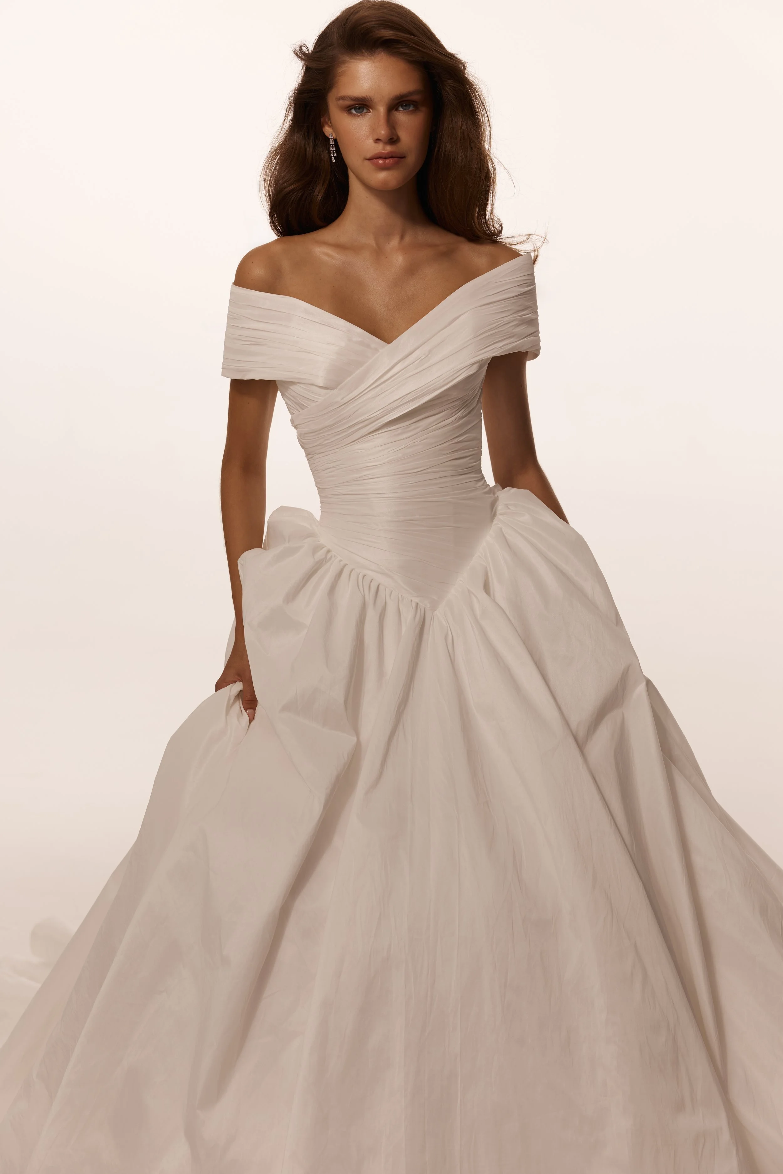 5903 Maria Anette Couture – Off-the-Shoulder Draped Corset Ball Gown