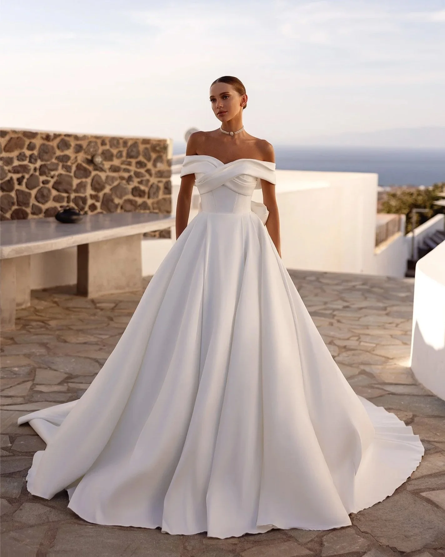 5707 Maria Anette Off-the-Shoulder Ballgown Wedding Dress