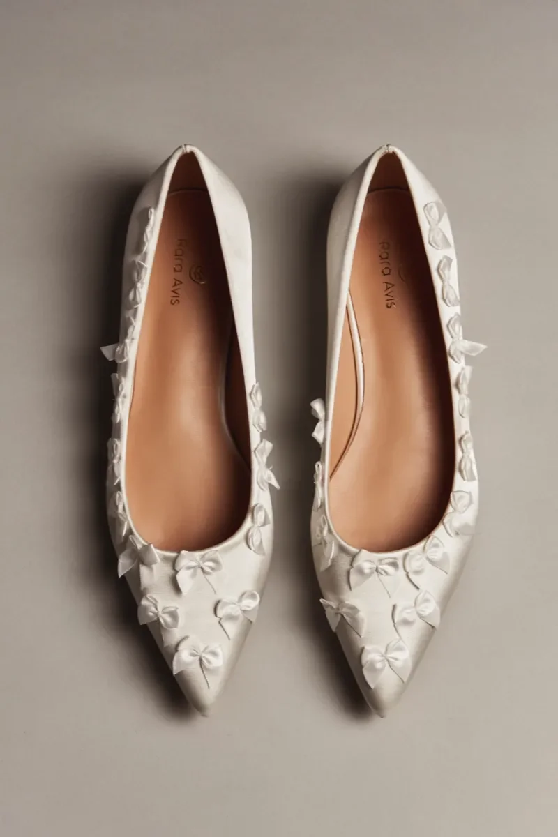 RS 133 – Rara Avis Ivory Bow Bridal Flats