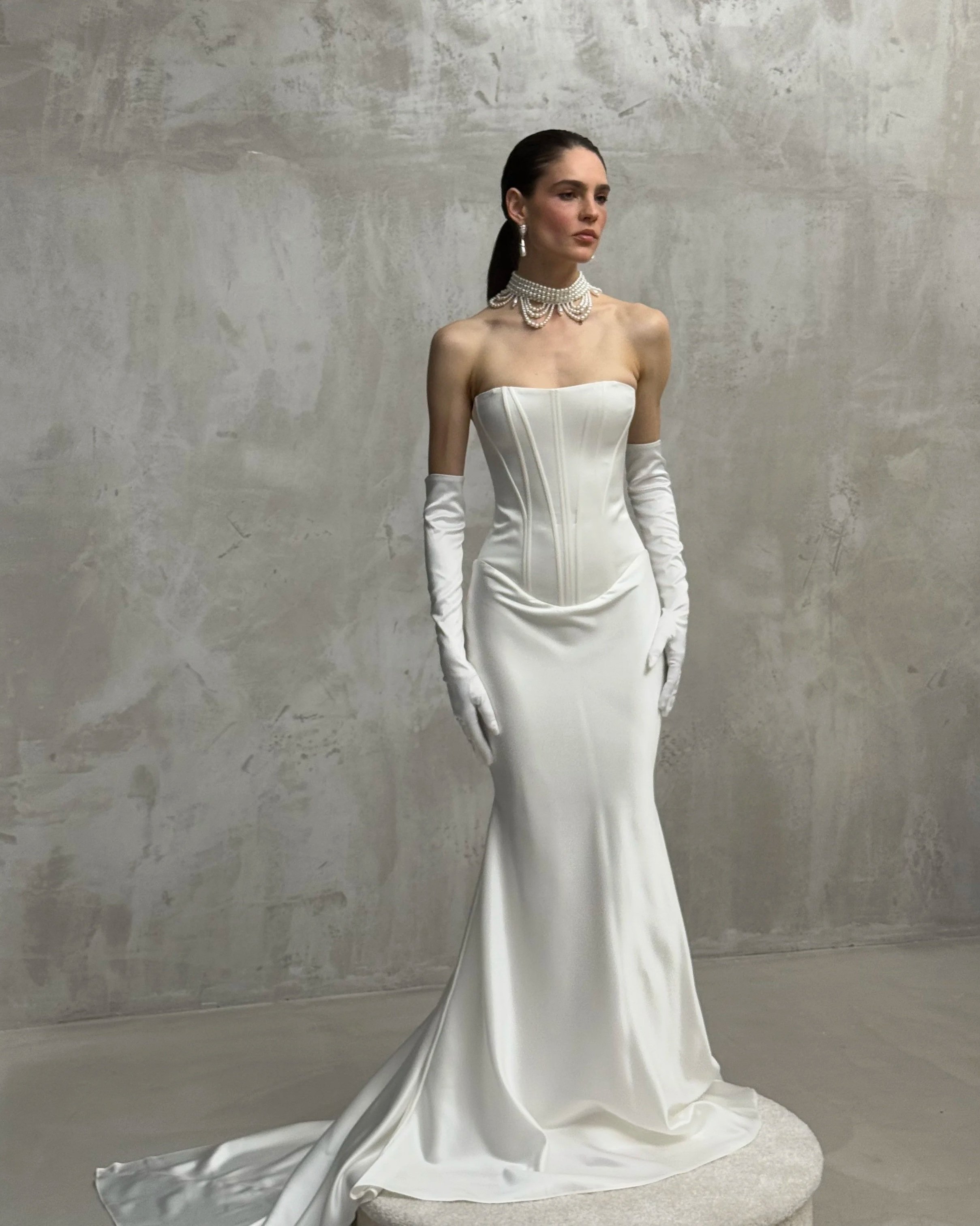 Klimt Satin Rara Avis Wedding Dress & Cape