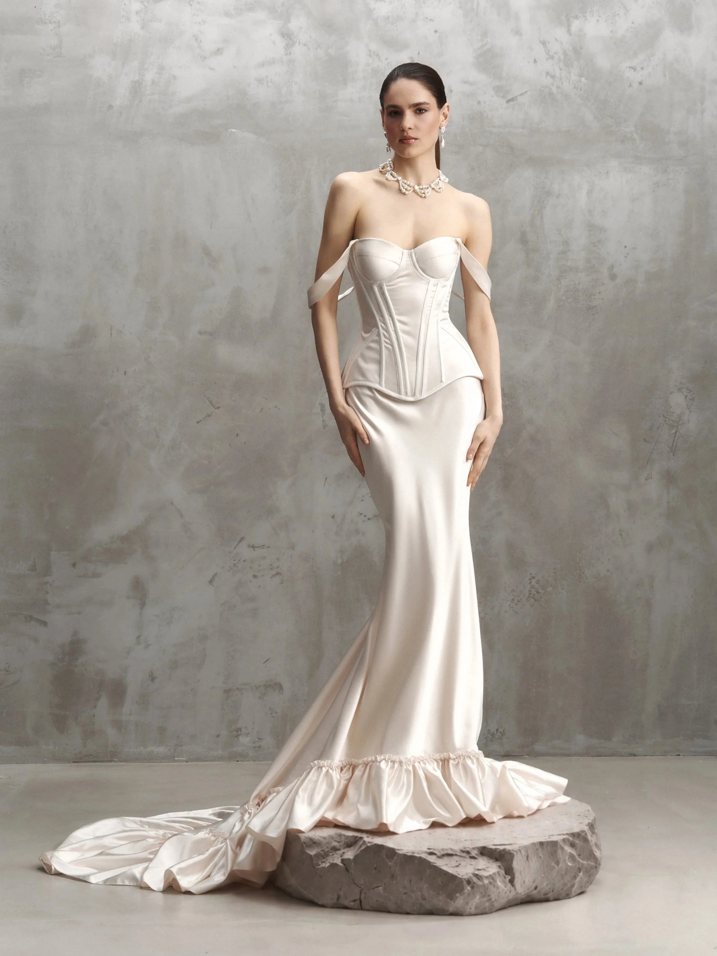 Tiffany Rara Avis Satin Bridal Corset & Skirt