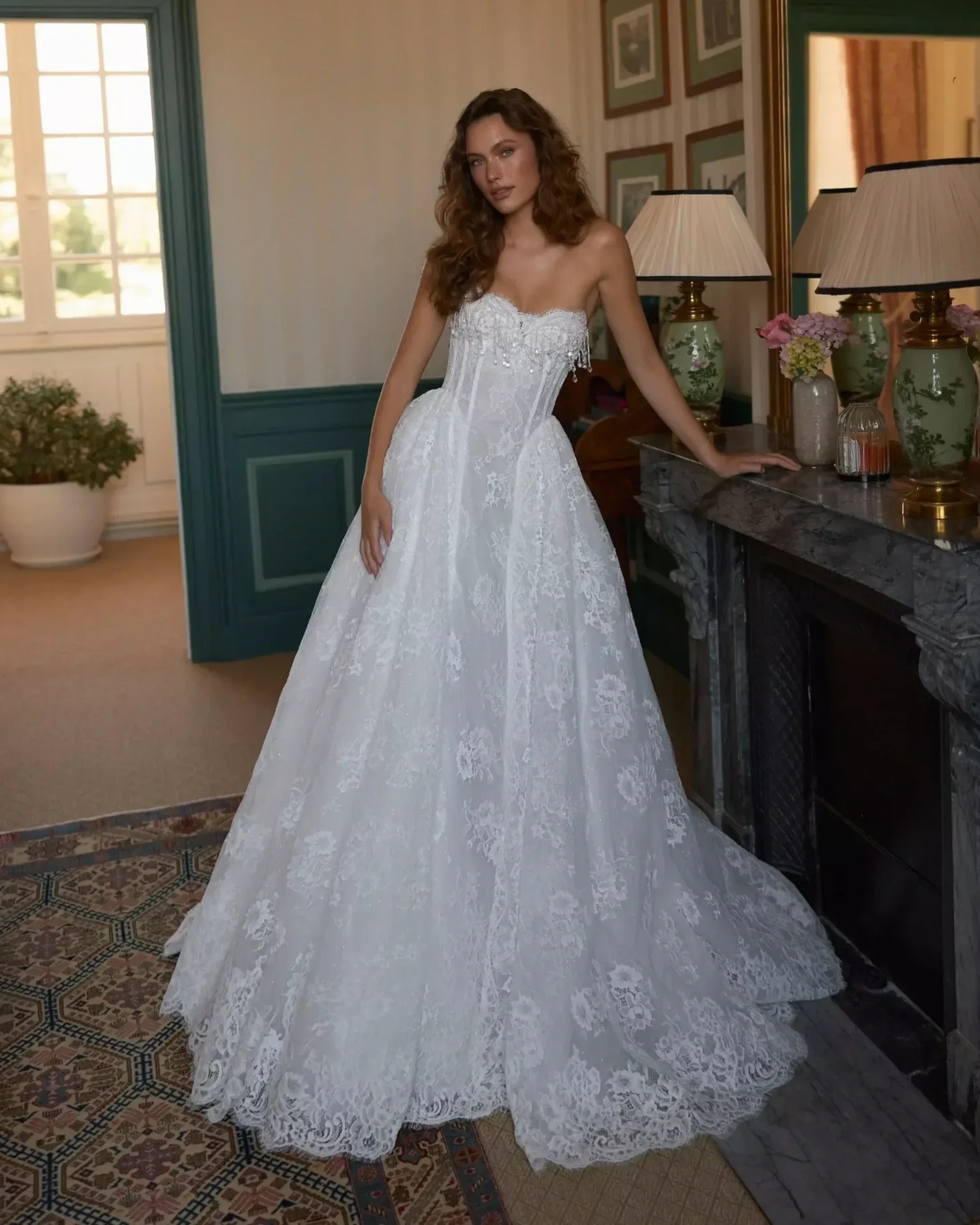 VL-019 Elena Morar Velora Beaded Lace Ballgown Wedding Dress