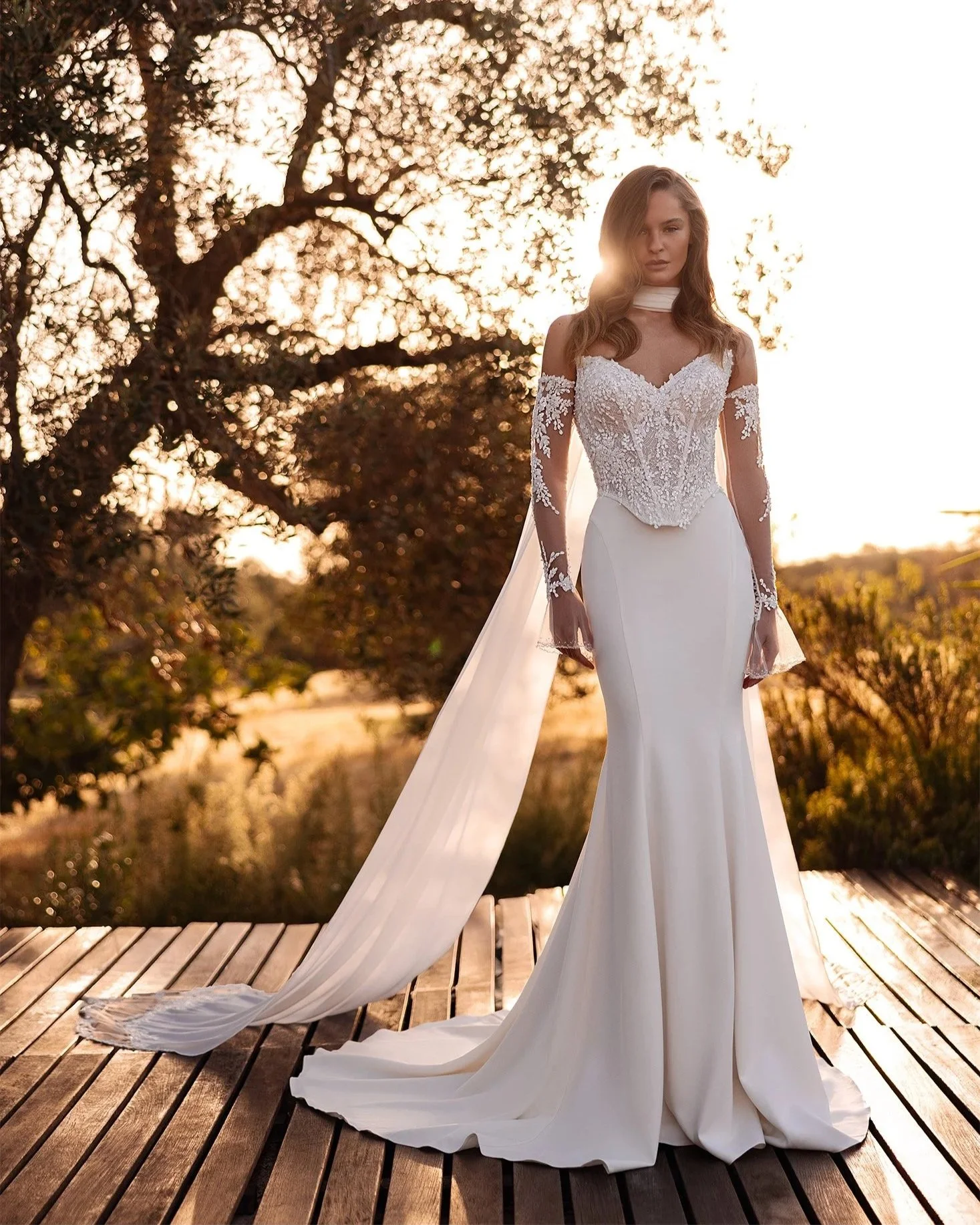 5811 – Maria Anette Timeless Embellished Bridal Separates, Scarf & Gloves