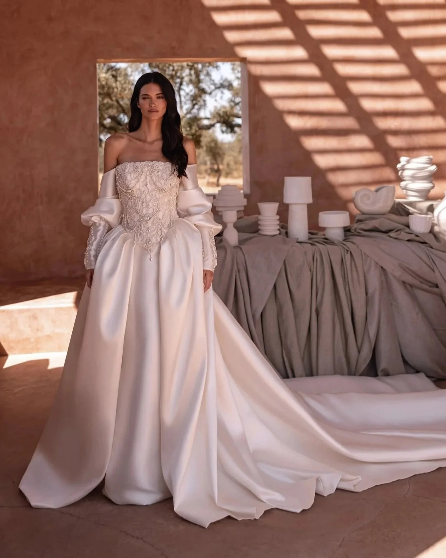 SD-024 – Elena Morar Soft Dreams Embellished Satin Ball Gown Wedding Dress