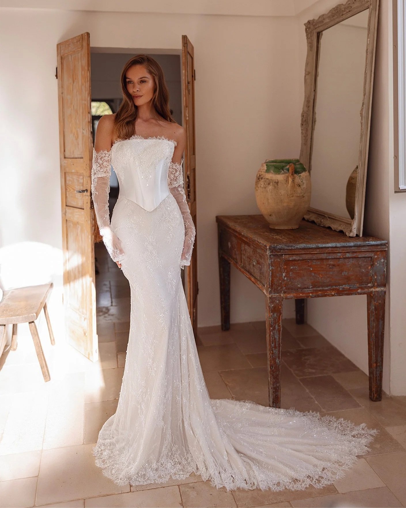 5814 – Maria Anette Timeless Lace Bridal Separates & Gloves