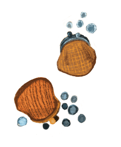 Purse-and-coins illustration.