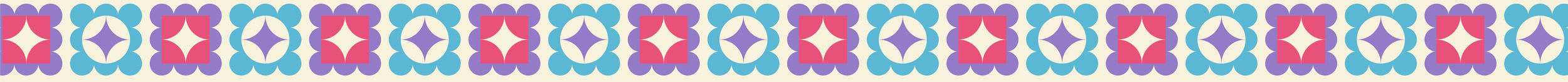 A repeating pattern of geometric shapes in pink, purple, and light blue colors.