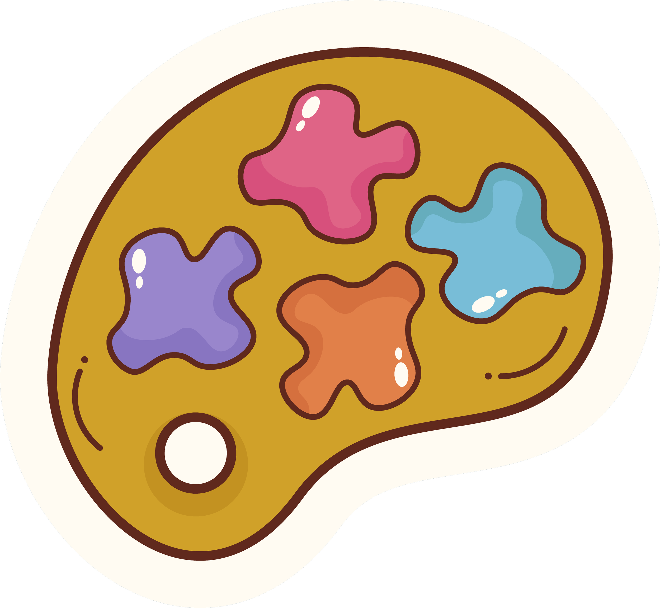 Illustration of a paint palette.