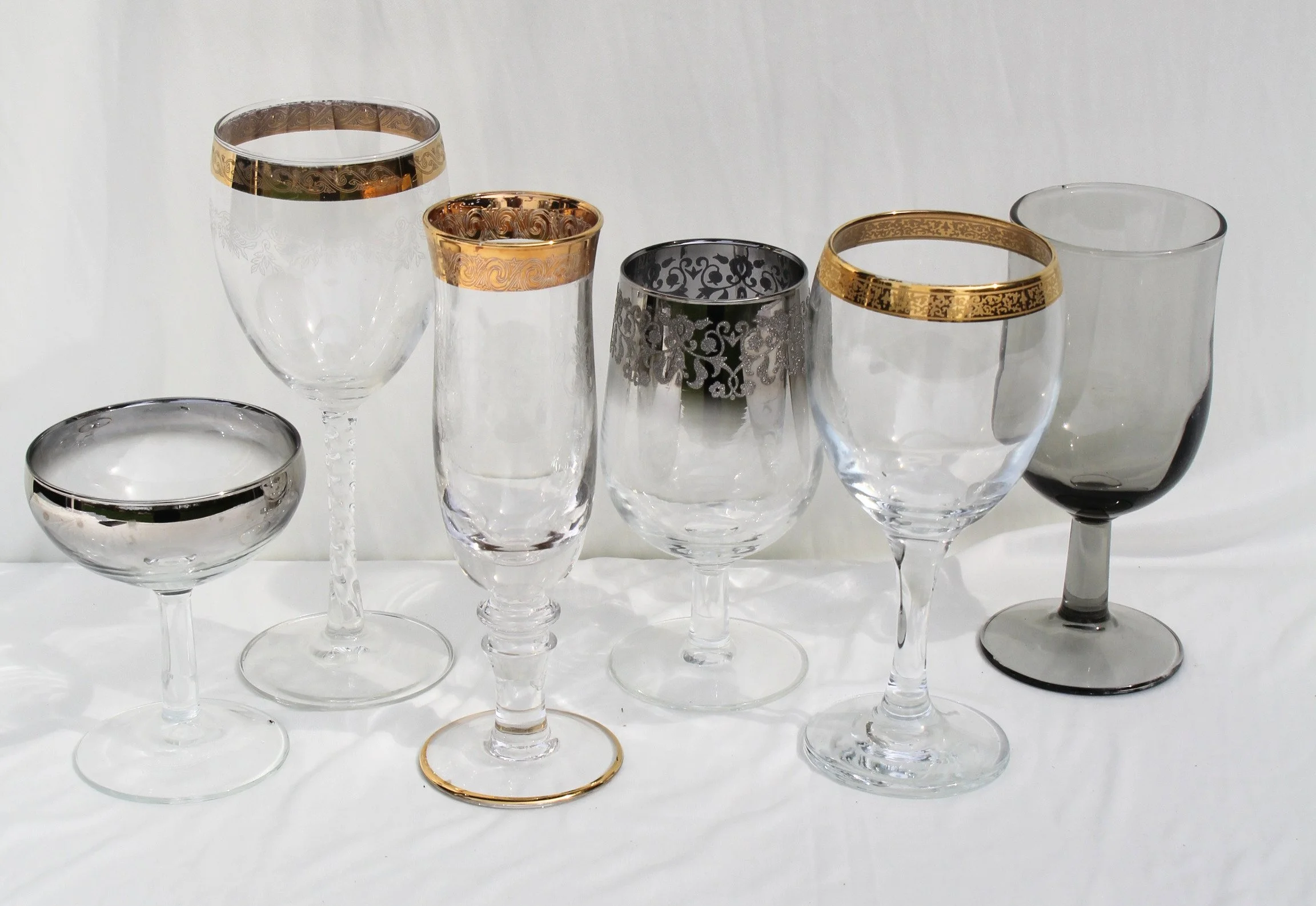 Silver & Gold rim variety Glassware.jpg