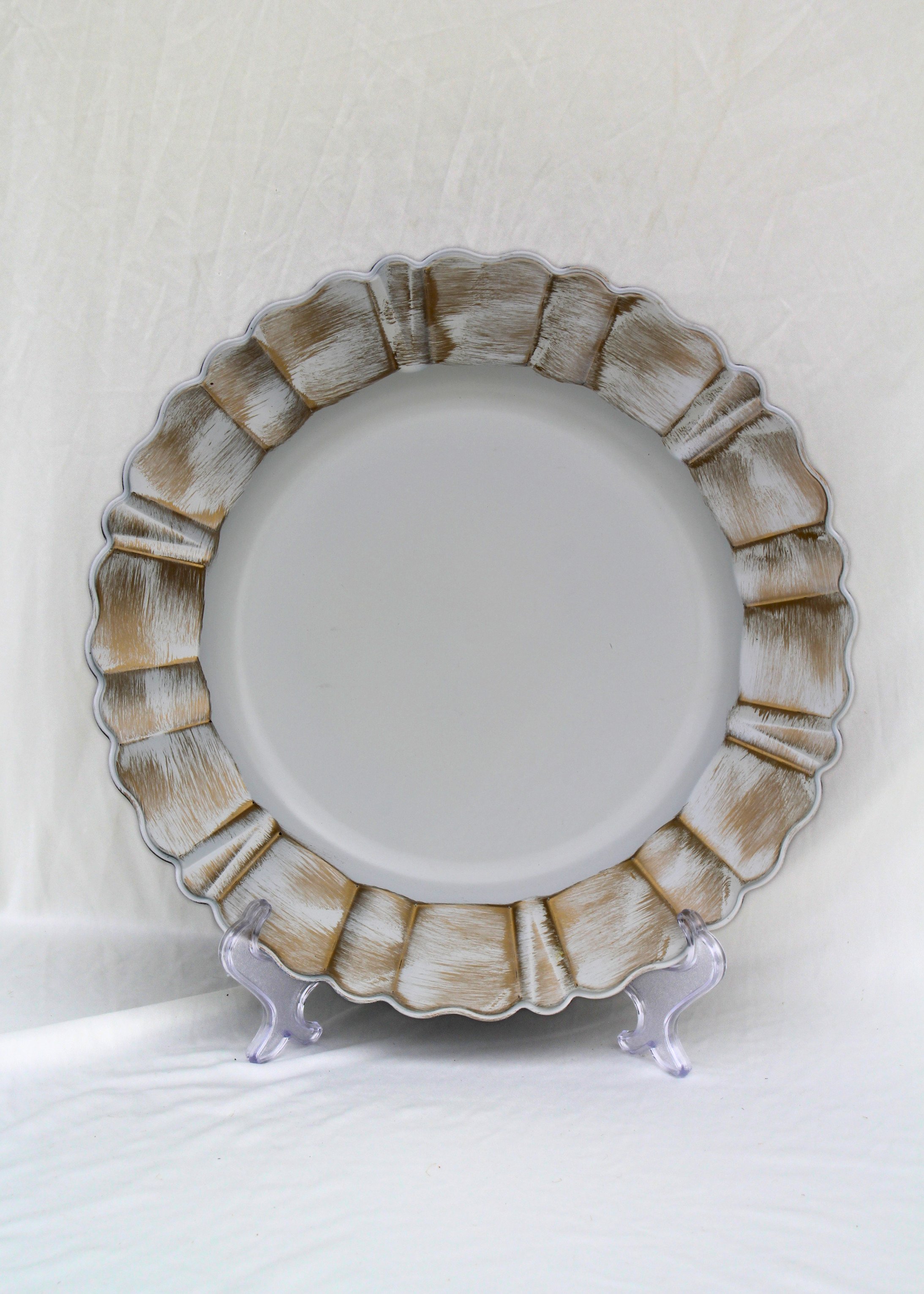 White Ruffle Charger