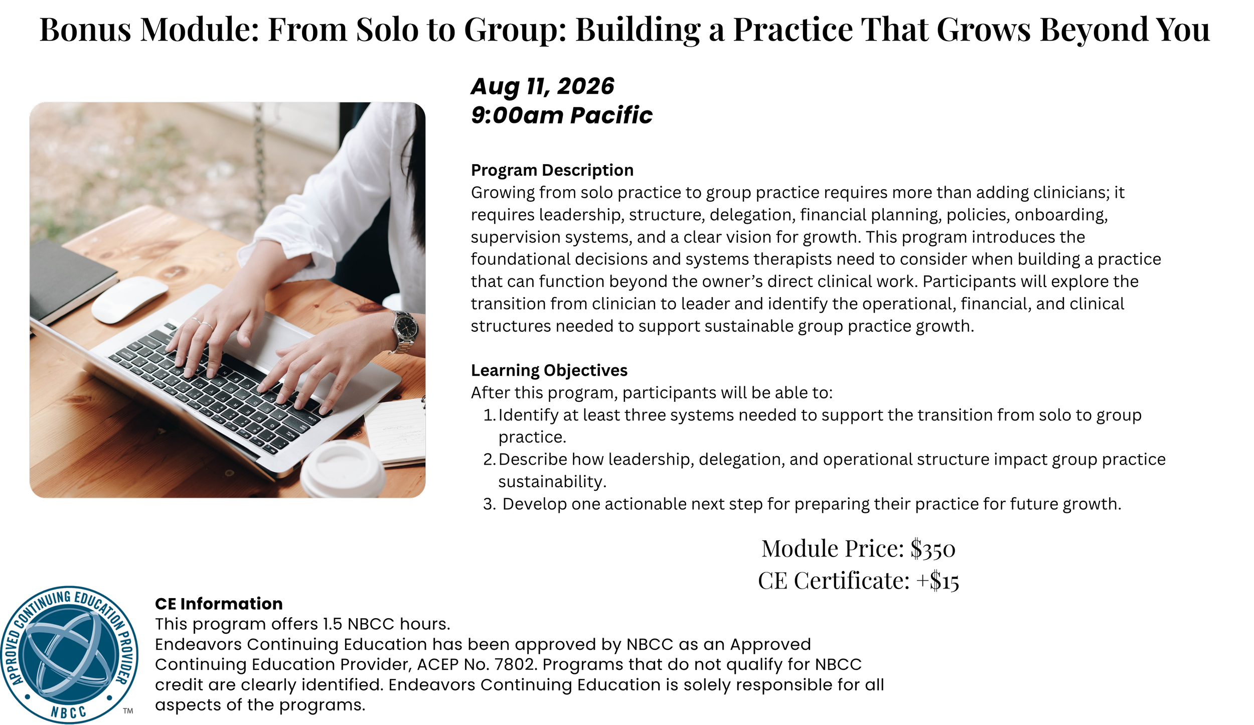 Person using a laptop on a wooden table with a notebook, mouse, and coffee cup nearby.
