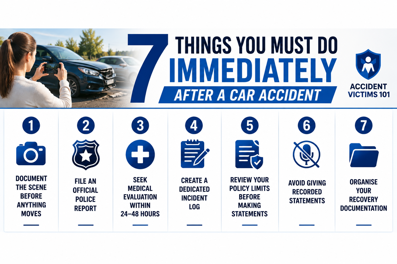 7 Things You Must Do Immediately After a Car Accident (Before Calling Insurance)