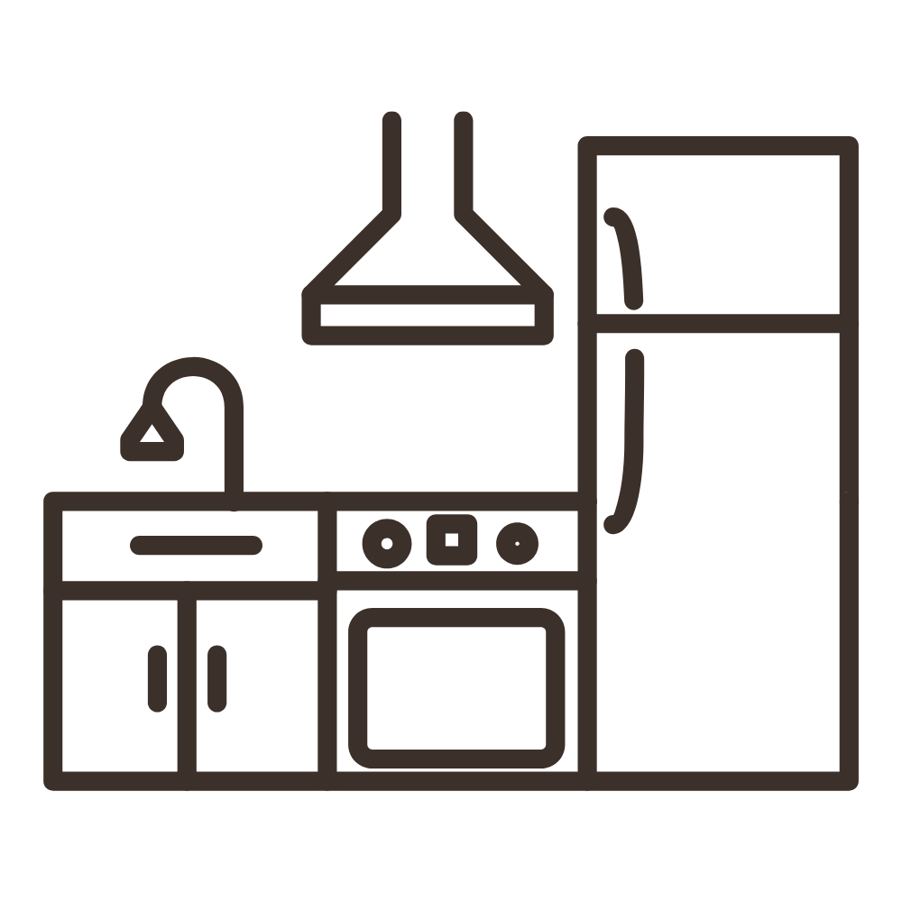 Fully equipped kitchen for guest use