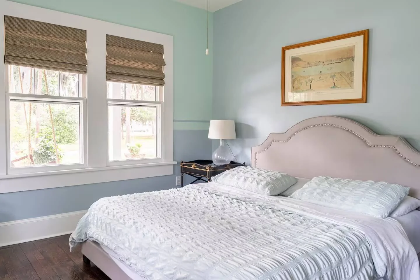 King bedroom at Craftsman Cottage in Beaufort South Carolina
