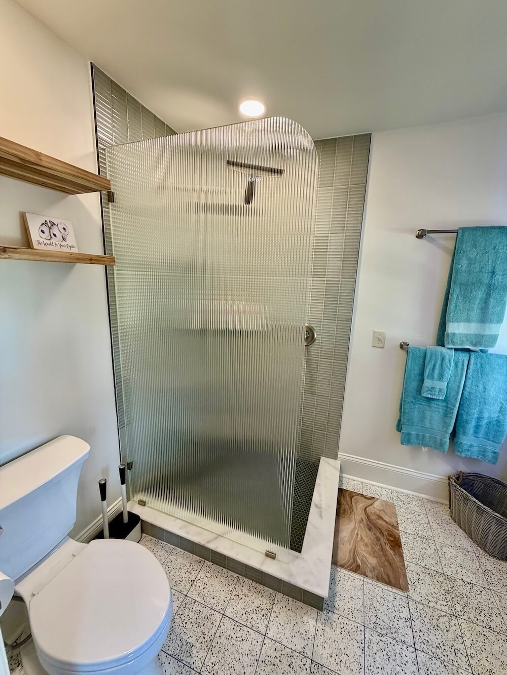 Bathroom with walk-in shower at Jasmine Suite