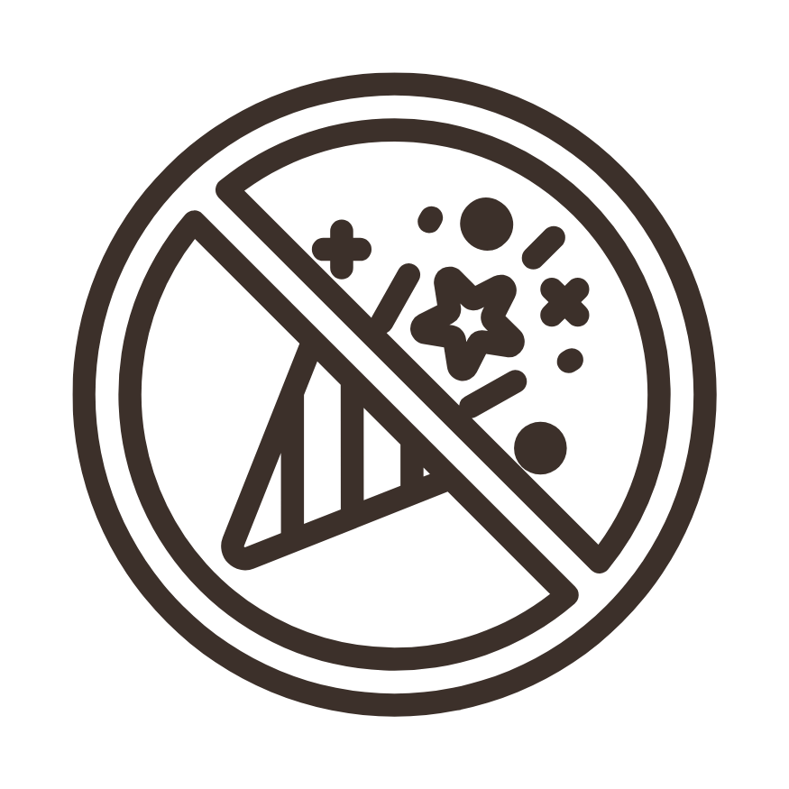No parties or events permitted