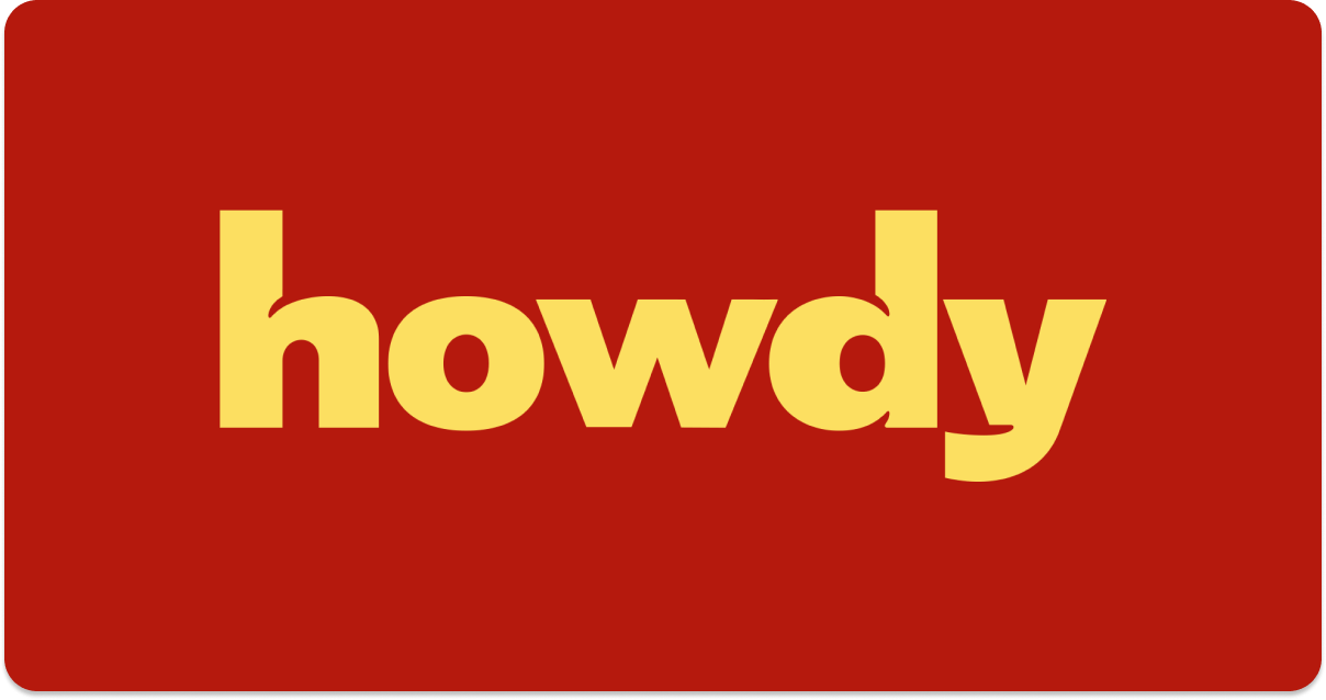 A logo for the brand Howdy by Roku. 