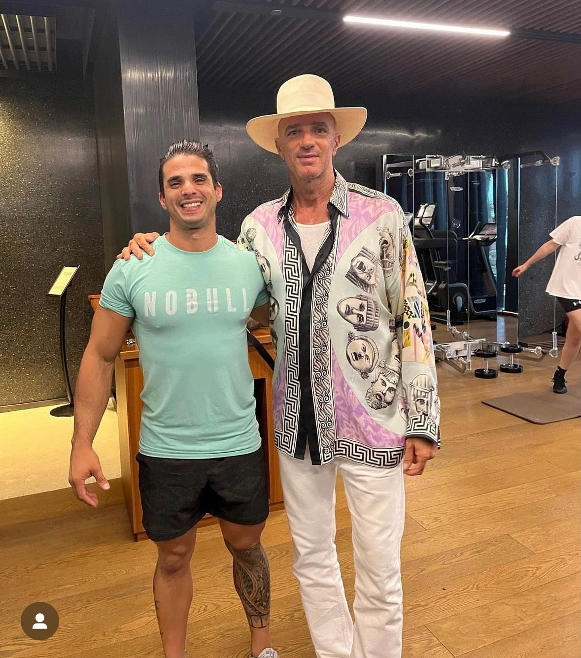A picture of Daniel Daniel, Certified Personal Trainer, with his client Alan Faena in Miami Beach. 
