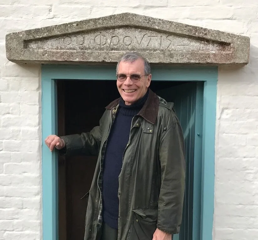JR Seeger at the doorway of Clouds Hill, the last residence of TE Lawrence