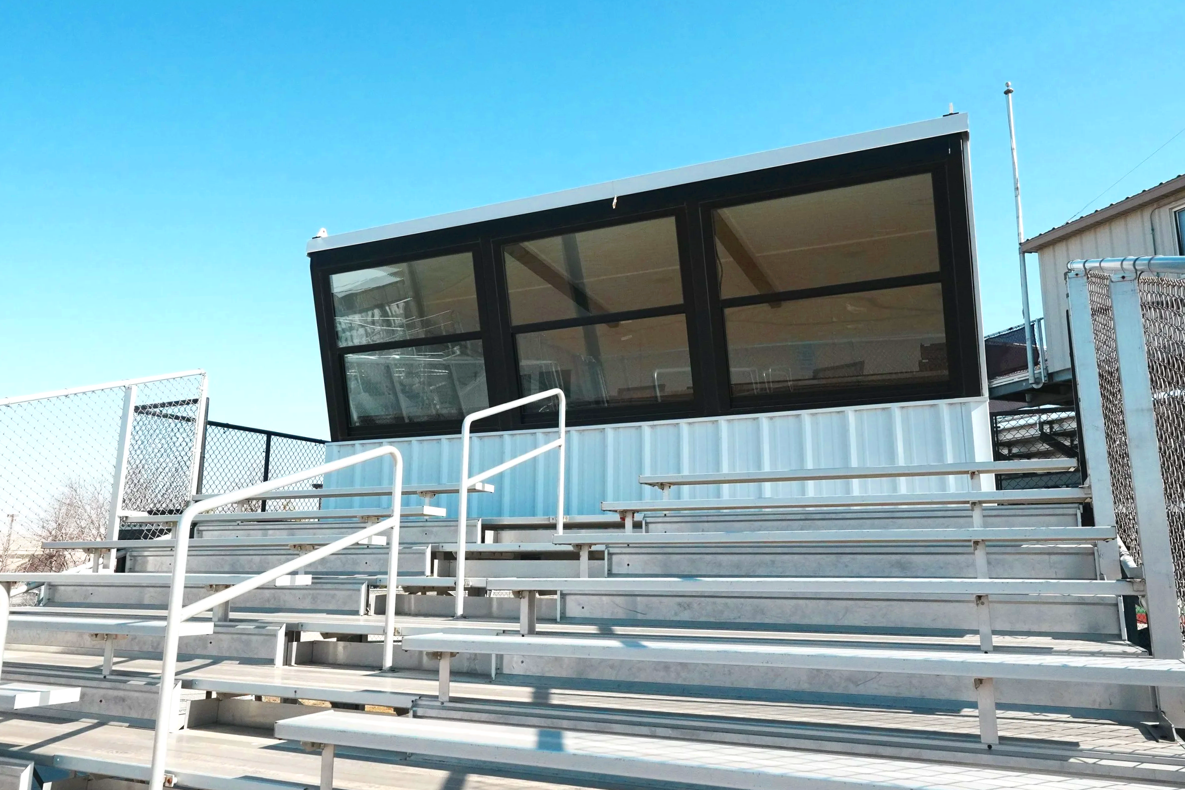 8x18 press box with electrical and HVAC at Waverly High School softball field