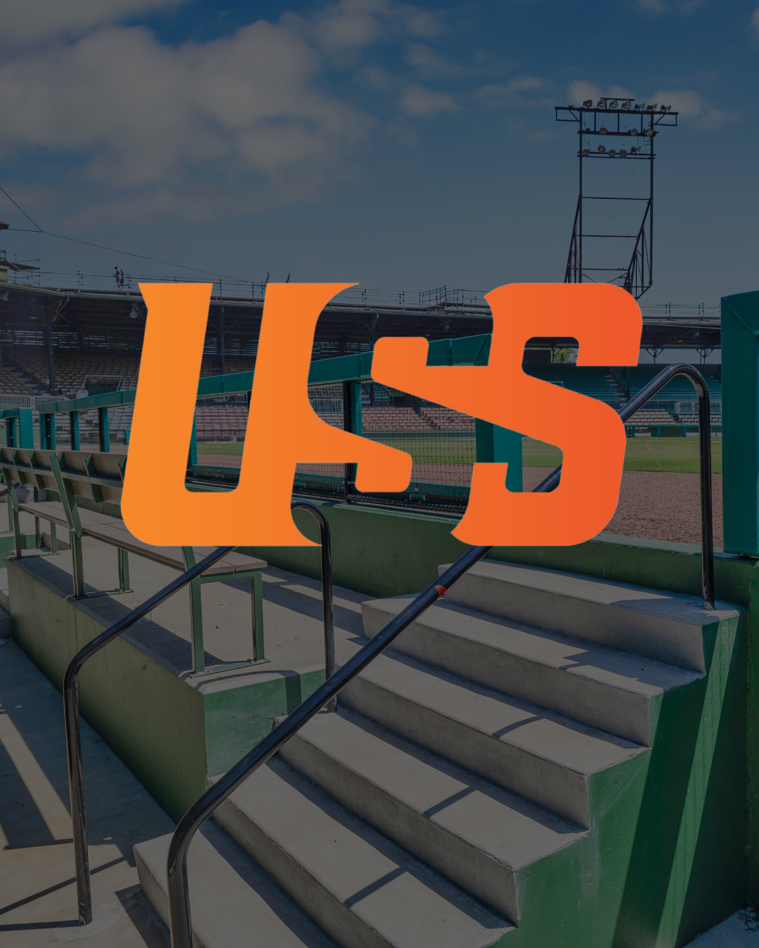 Unlimited Sports Solutions USS logo over grandstand seating at professional baseball venue