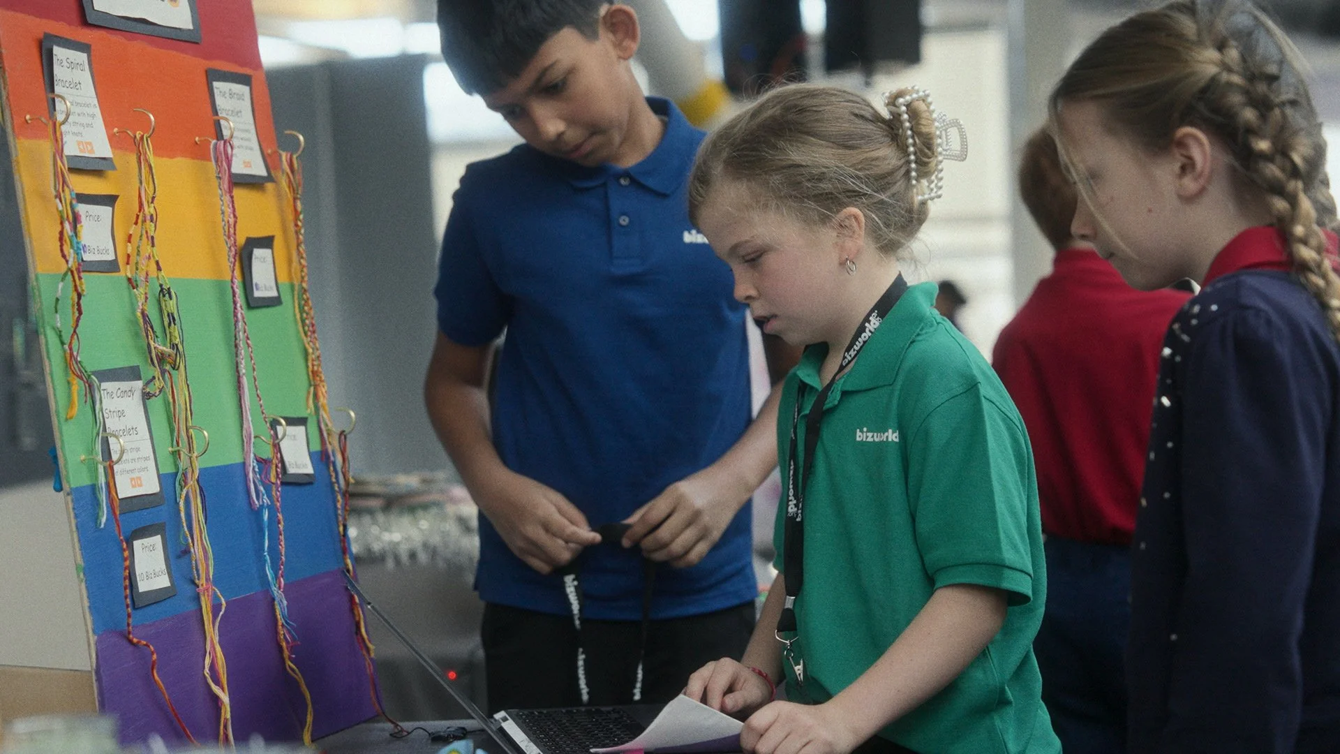 Young kids at a Bizworld fundraiser event in Mountain View, CA