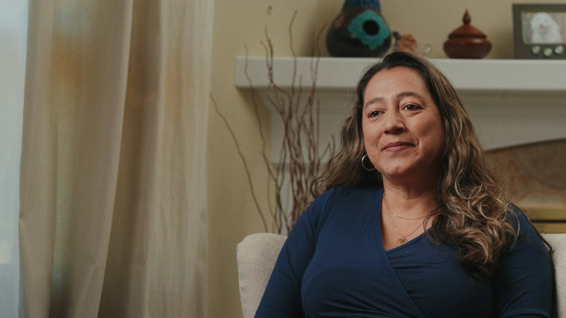 Author Tricia Montalvo Timm being interviewed