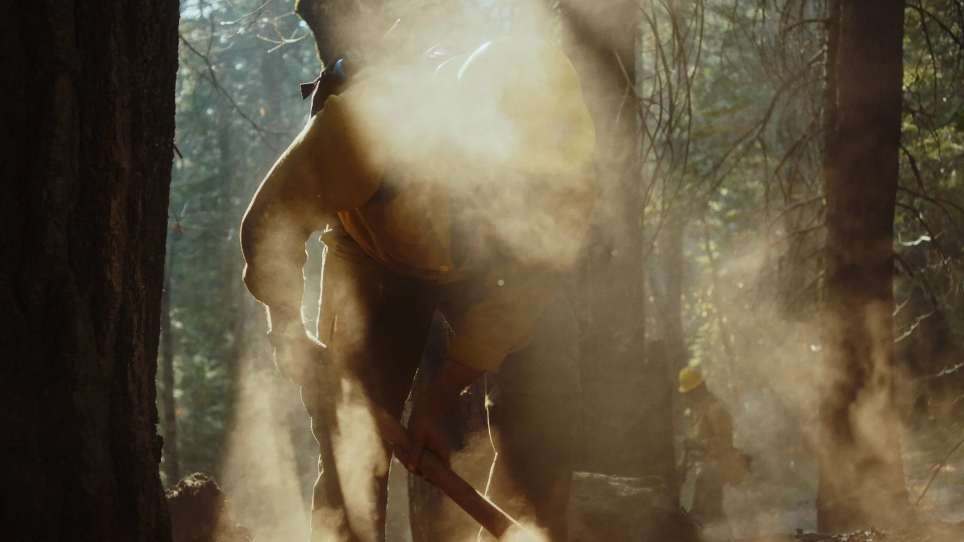 Firefighter in the forest