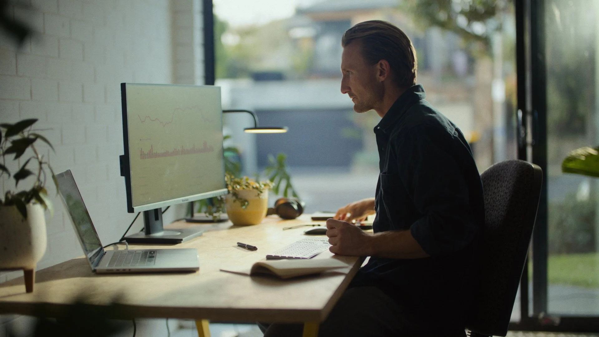 Man looking at computer
