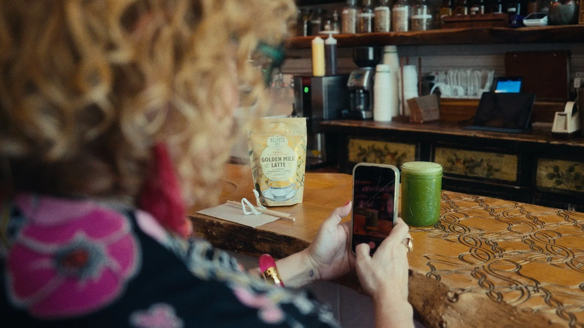Food blogger taking a photo
