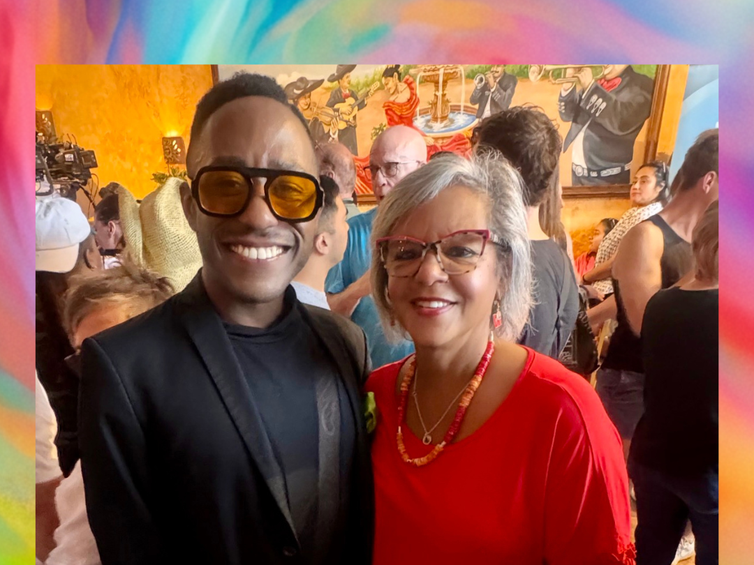Photo with Congresswoman Robin Kelly at a pride brunch hosted by Equality Illinois
