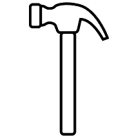 Silhouette of a hammer.