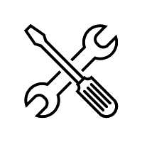 A crossed screwdriver and wrench icon.