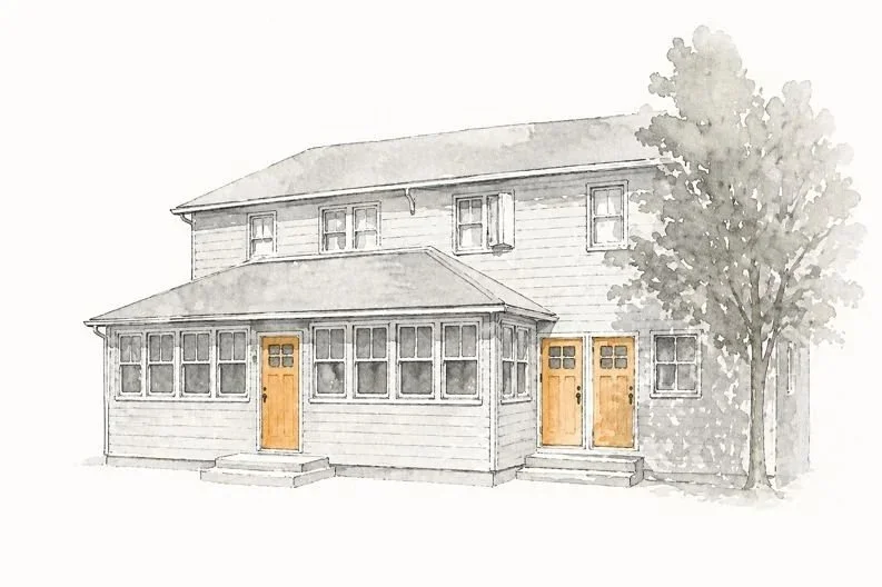 Watercolor illustration of The Tavern at Liberty Farms in Ghent, NY