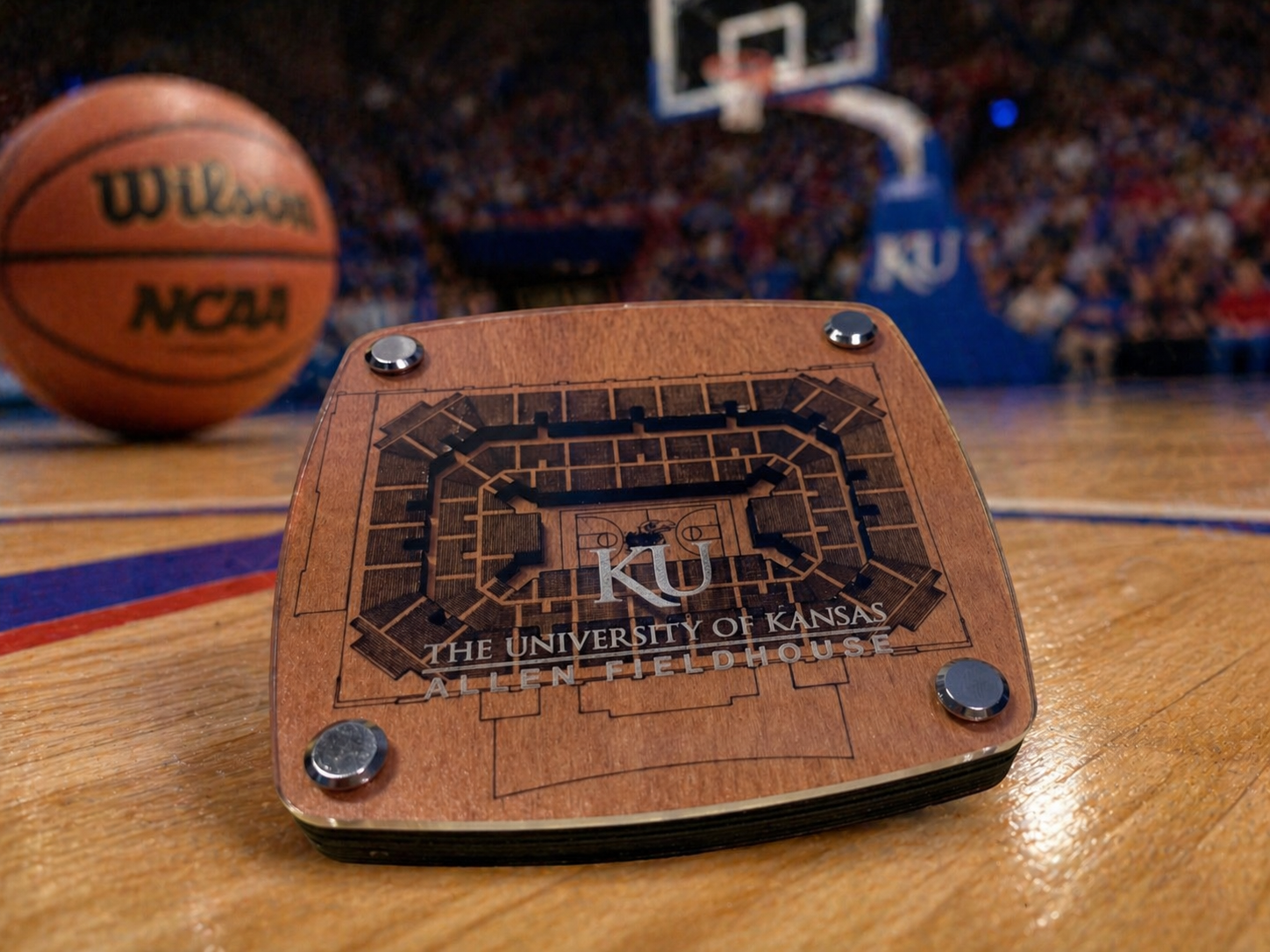 Kansas Custom Wood Stadium Art Coaster
